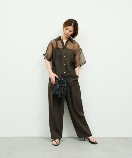 #16/ タッセルボトルショルダー（black）/ やぎ革・ゴートメッシュ