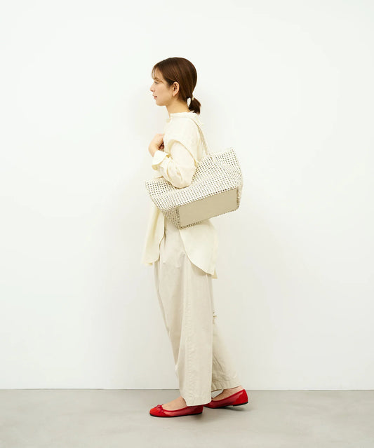 #16/ ブックキャリー(oatmeal)/ やぎ革・ゴートメッシュ - REN