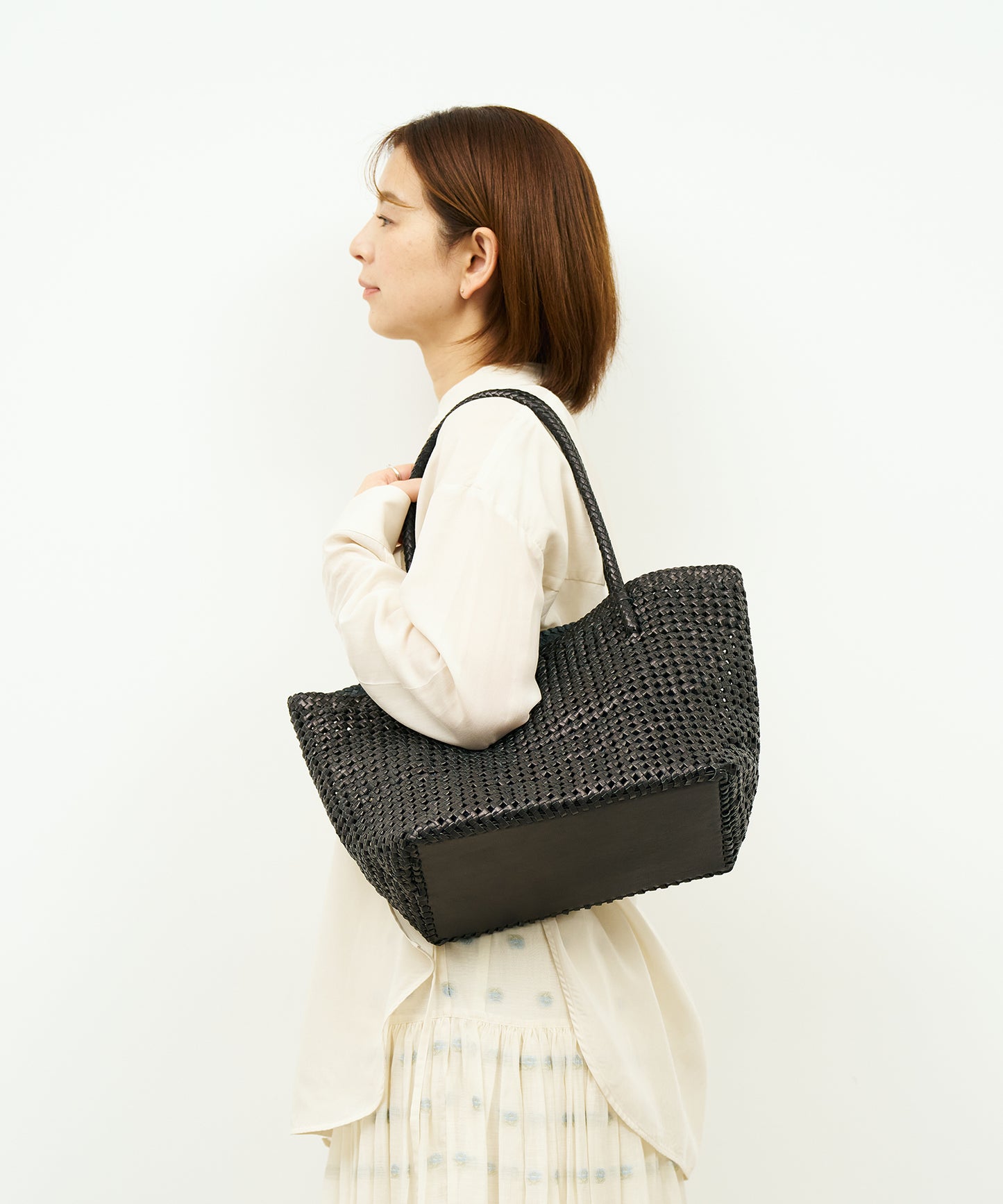 #16/ ブックキャリー（black）/ やぎ革・ゴートメッシュ