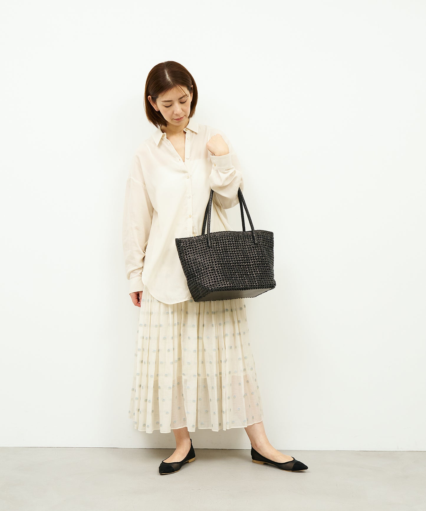 #16/ ブックキャリー（black）/ やぎ革・ゴートメッシュ