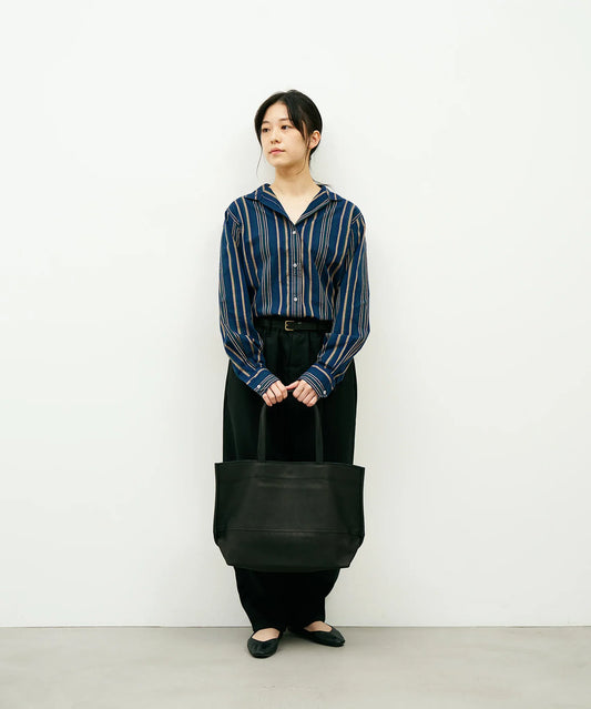 #30/ ワイドトートM（black）/ ピッグスキン・ハリー - REN