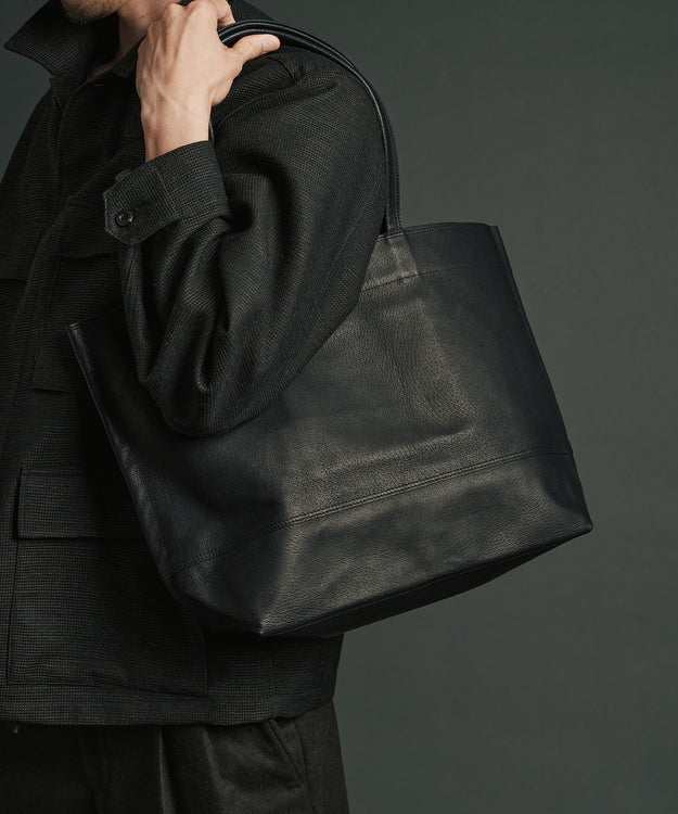 #30 / ワイドトートL（black）/ ピッグスキン・ハリー