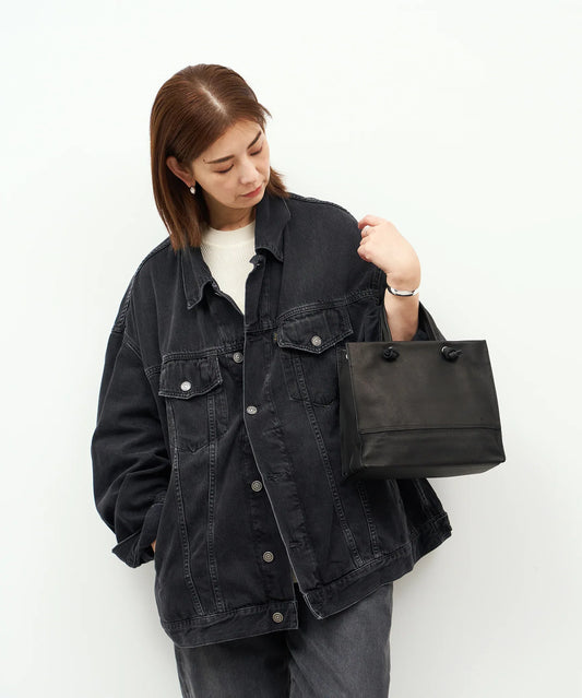 #30/ ミニショッパー（black）/ ピッグスキン・ハリー - REN