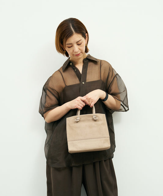 #30/ ミニショッパー（pink beige）/ ピッグスキン・ハリー