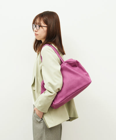 #30/ スクエアダッフル M（peony purple）/ ピッグスキン・ハリー