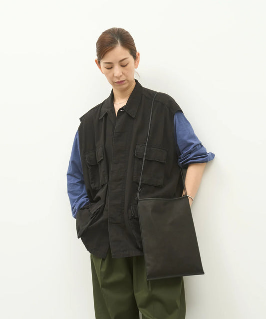 #30/ フラットショルダー(black)/ ピッグスキン・ハリー - REN