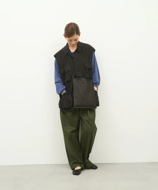 #30/ フラットショルダー（black）/ ピッグスキン・ハリー - REN