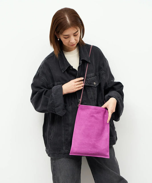 #30《SALE 40%》フラットショルダー(peony purple)/ ピッグスキン・ハリー - REN