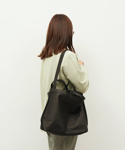 #30《Limited 10%》ベーシックジップトートM 2way （black）/ ピッグスキン・ハリー