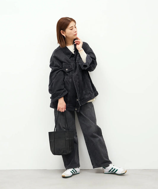 #30/ バケットトート（black）/ ピッグスキン・ハリー - REN