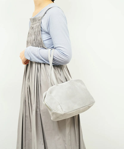 #39/ スクエアダッフル XS（sand gray）/ ピッグスキン・ライニングスエード
