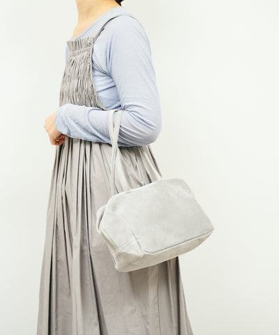 #39/ スクエアダッフル XS（sand gray）/ ピッグスキン・ライニングスエード