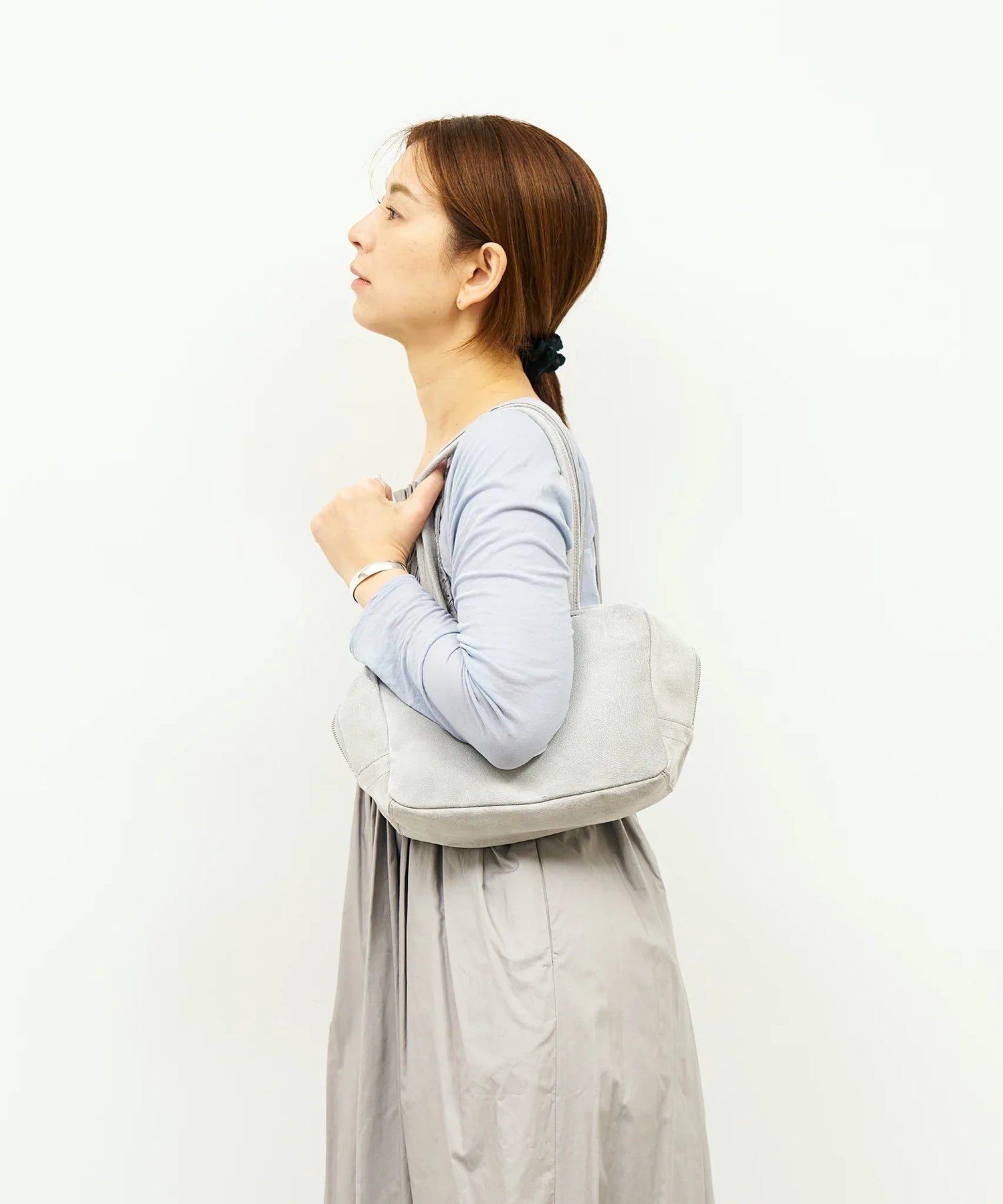 #39/ スクエアダッフル XS（sand gray）/ ピッグスキン・ライニングスエード - REN