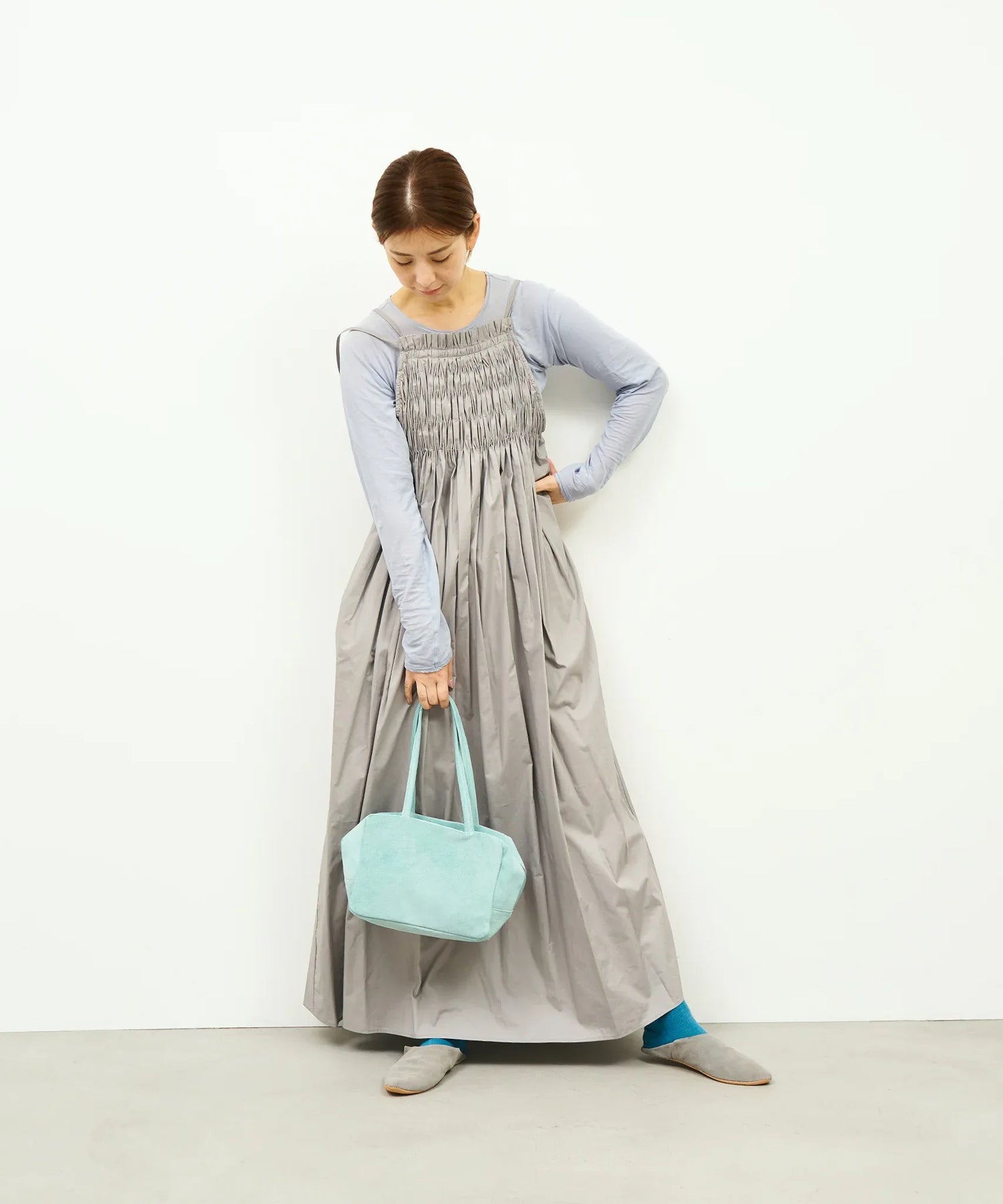 #39/ スクエアダッフル XS（clear mint）/ ピッグスキン・ライニングスエード - REN