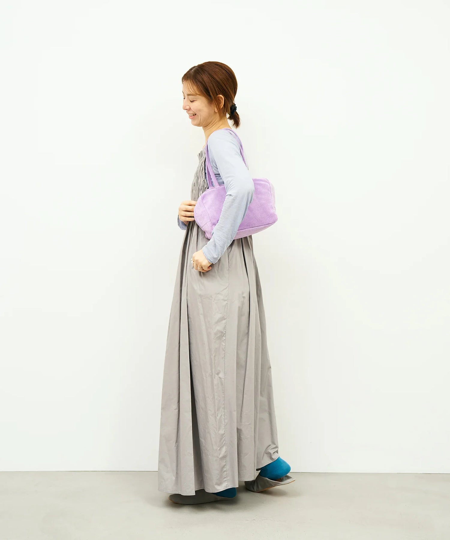 #39/ スクエアダッフル XS（lavender）/ ピッグスキン・ライニングスエード - REN