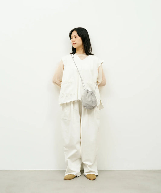 #39/ バルーンショルダー（sand gray）/ ピッグスキン・ライニングスエード - REN