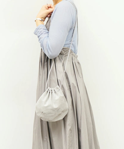 #39/ バルーンショルダー（sand gray）/ ピッグスキン・ライニングスエード - REN