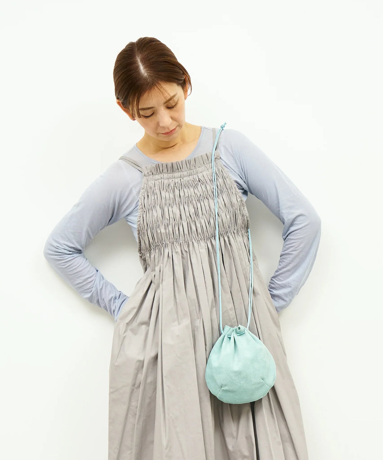 #39/ バルーンショルダー（clear mint）/ ピッグスキン・ライニングスエード - REN