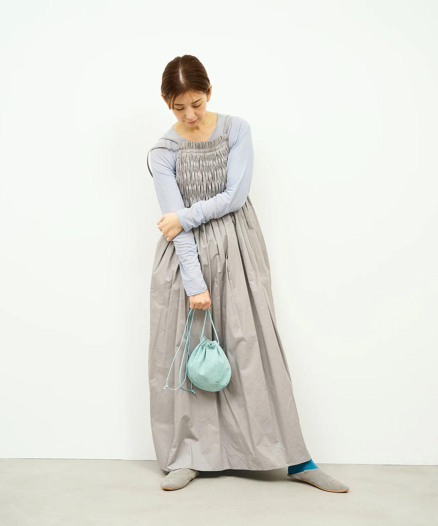 #39/ バルーンショルダー（clear mint）/ ピッグスキン・ライニングスエード - REN