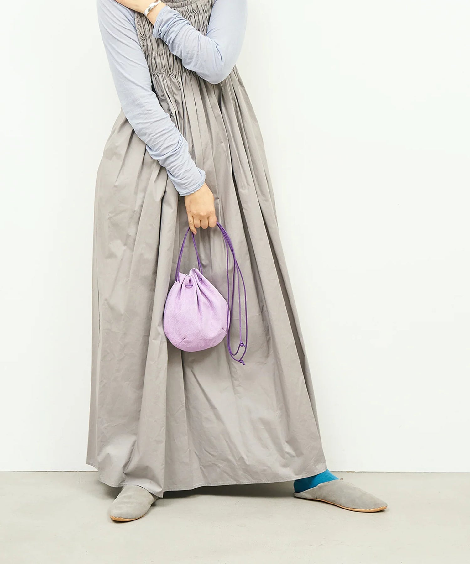 #39/ バルーンショルダー（lavender）/ ピッグスキン・ライニングスエード - REN