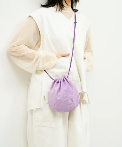 #39/ バルーンショルダー（lavender）/ ピッグスキン・ライニングスエード - REN