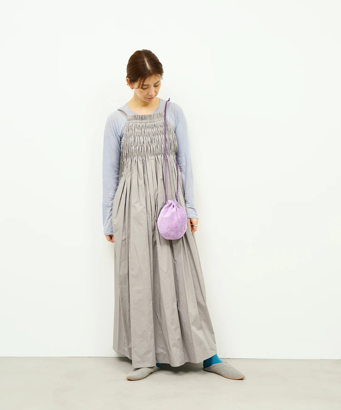 #39/ バルーンショルダー（lavender）/ ピッグスキン・ライニングスエード - REN