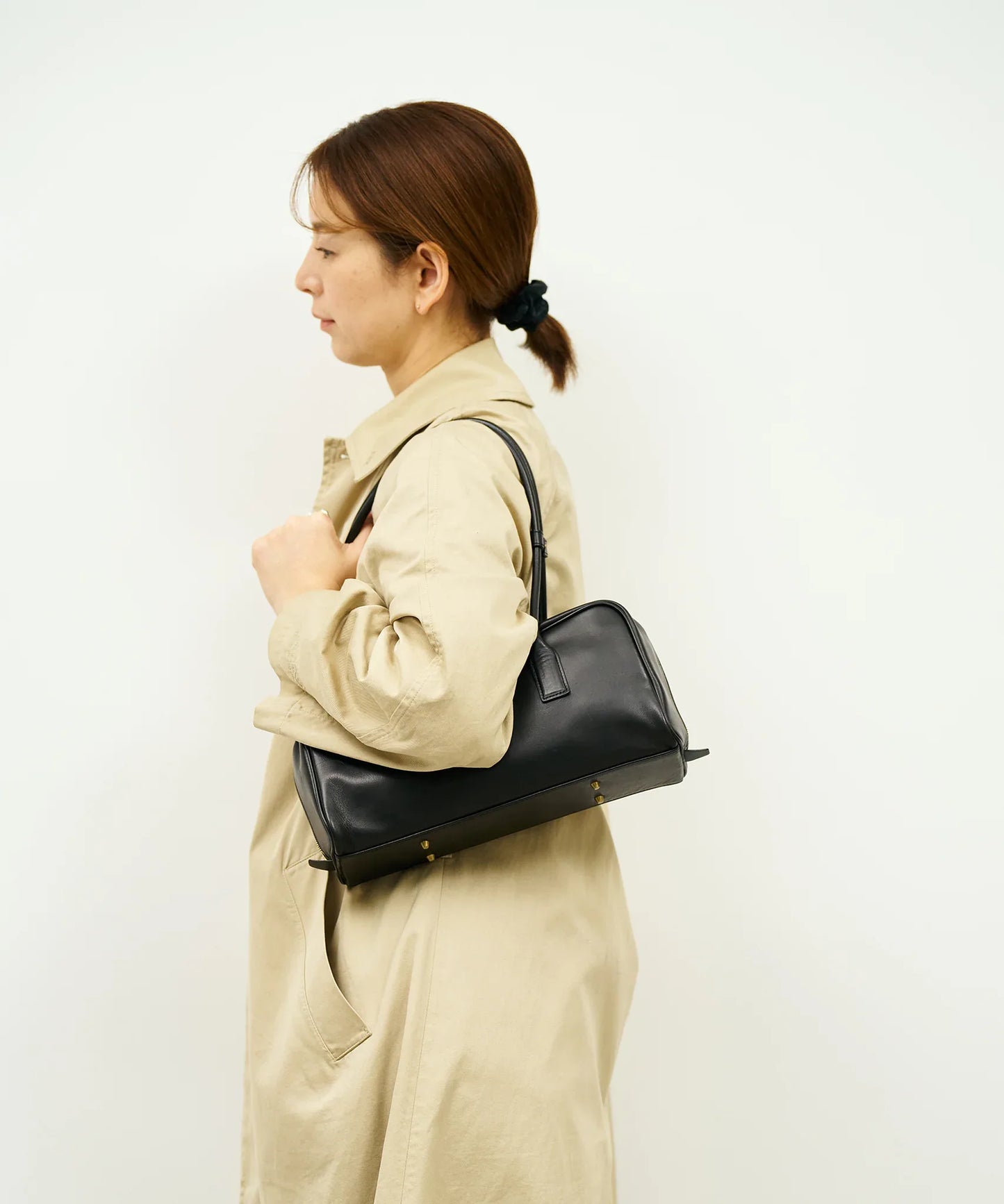 #45/ コンターボストンS（black）/ 牛革・アペルト - REN