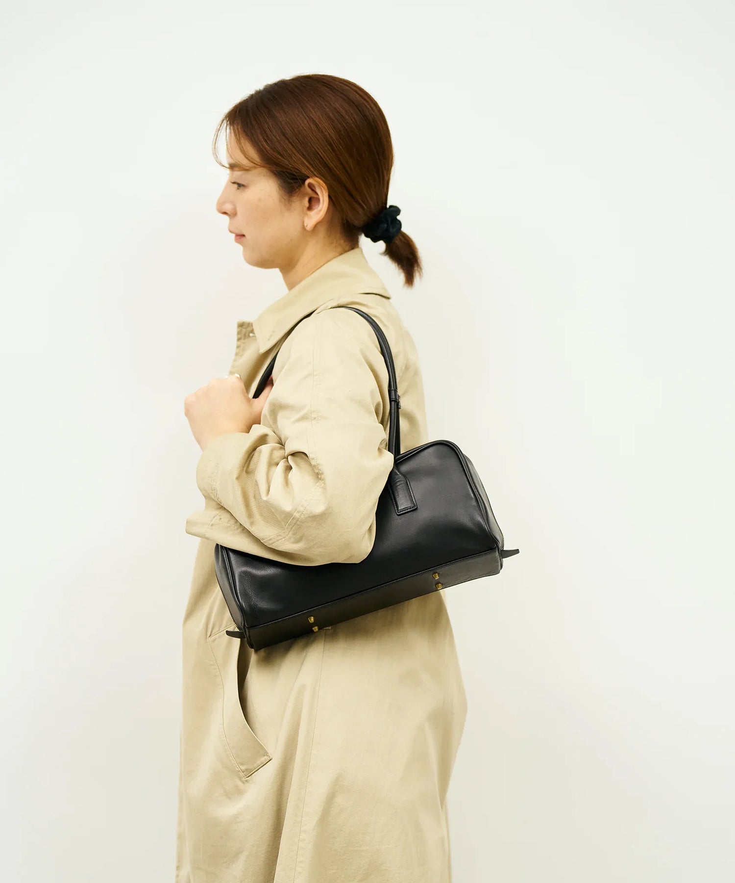 #45/ コンターボストンS（black）/ 牛革・アペルト - REN