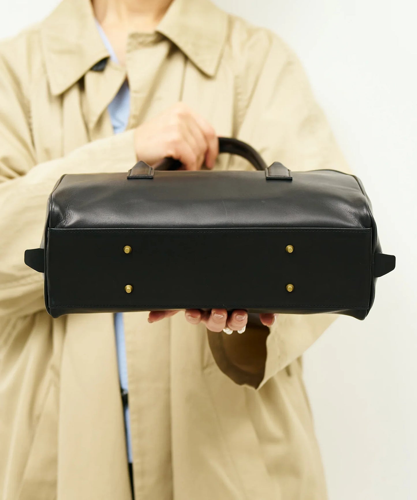 #45/ コンターボストンS（black）/ 牛革・アペルト - REN