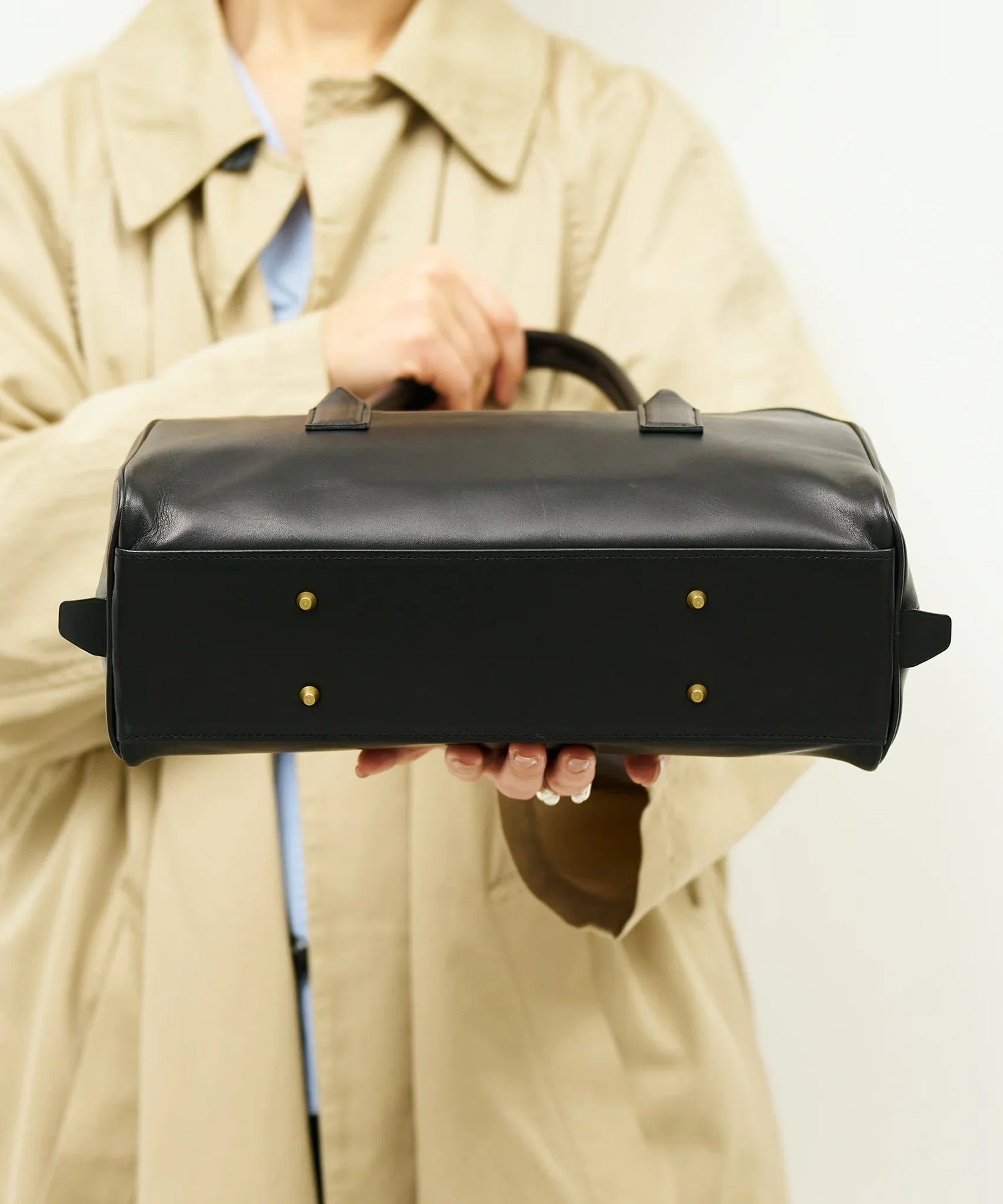 #45/ コンターボストンS（black）/ 牛革・アペルト - REN