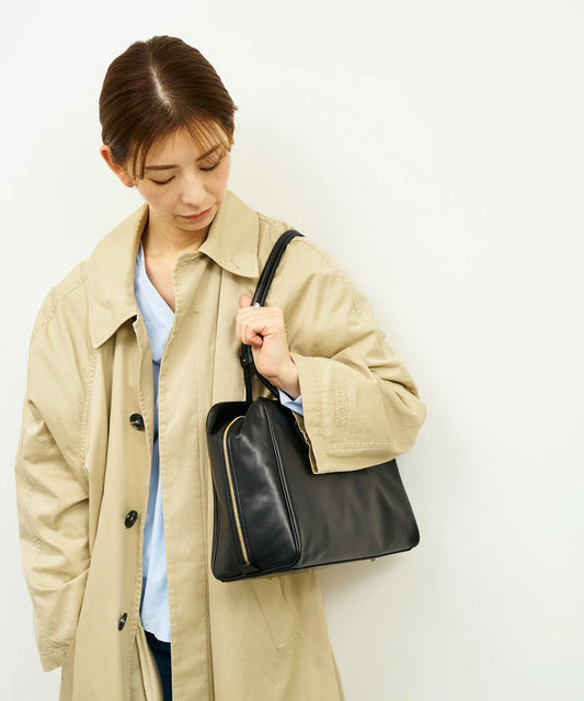 #45/ コンターボストンM（black）/ 牛革・アペルト - REN