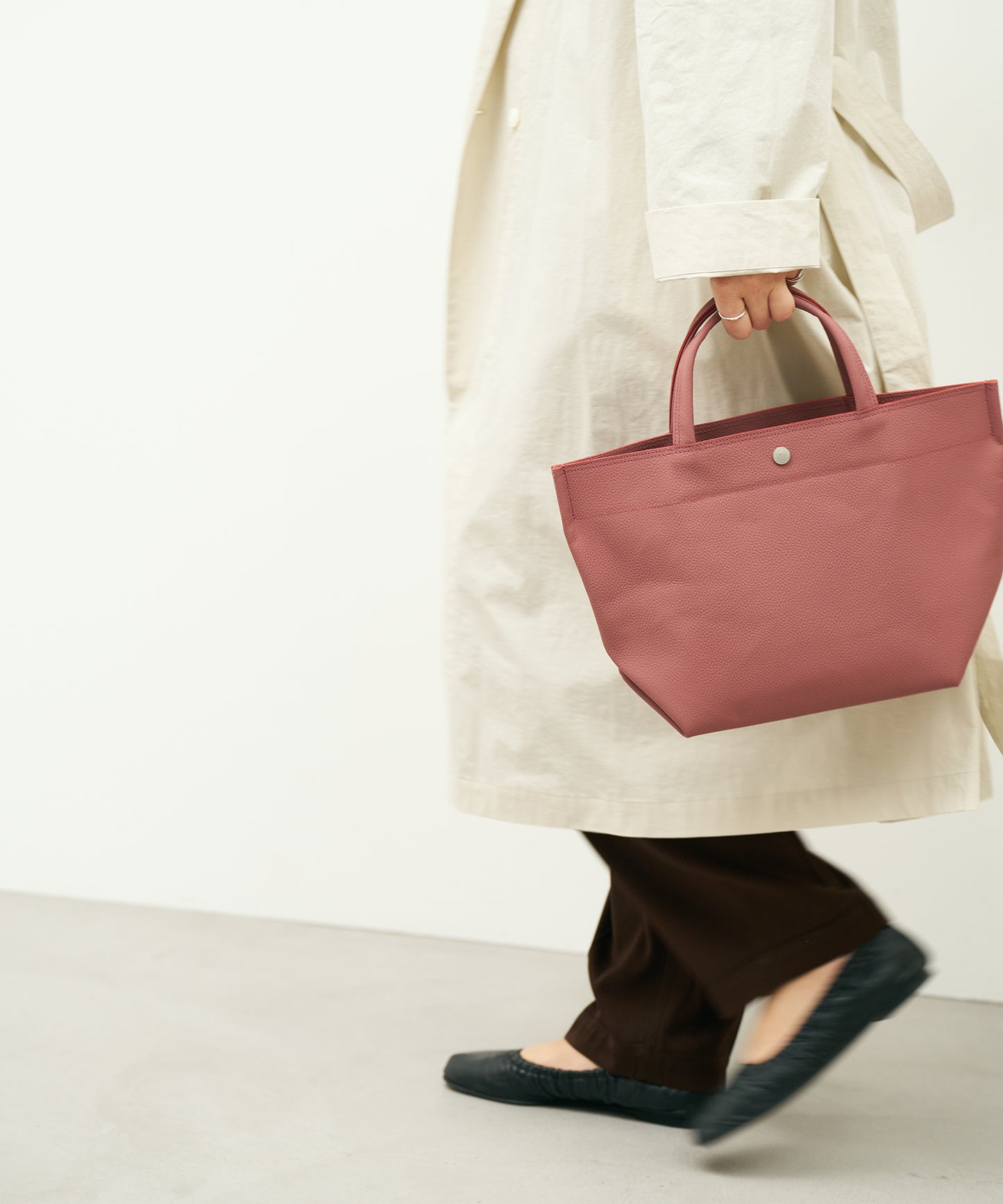 #51b《BF SALE 30%》ランチバッグS ・ホック付き（rouge pink） / 牛革・フィリップ