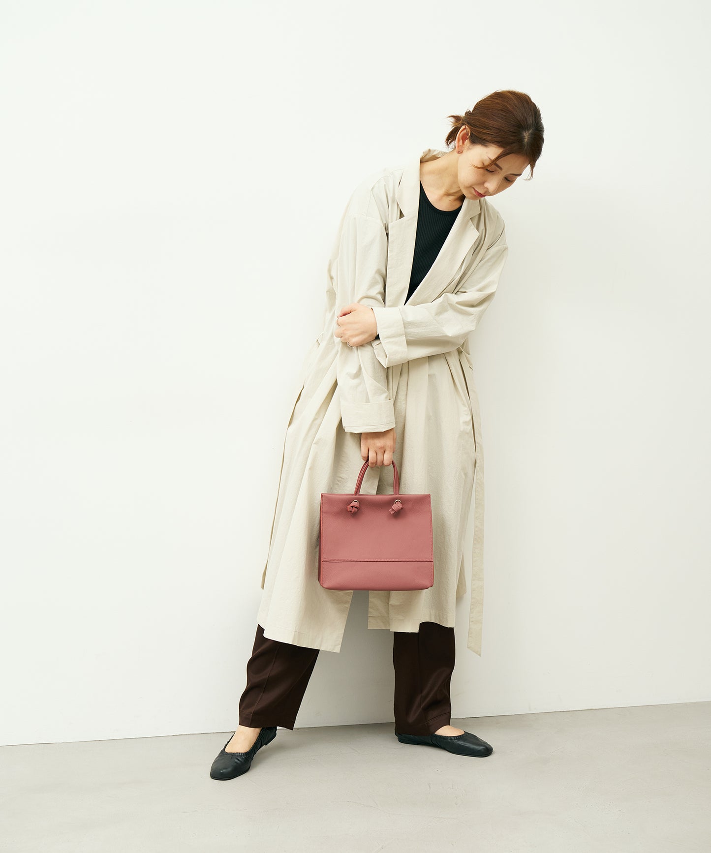 #51b/ ミニショッパー（rouge pink） / 牛革・フィリップ