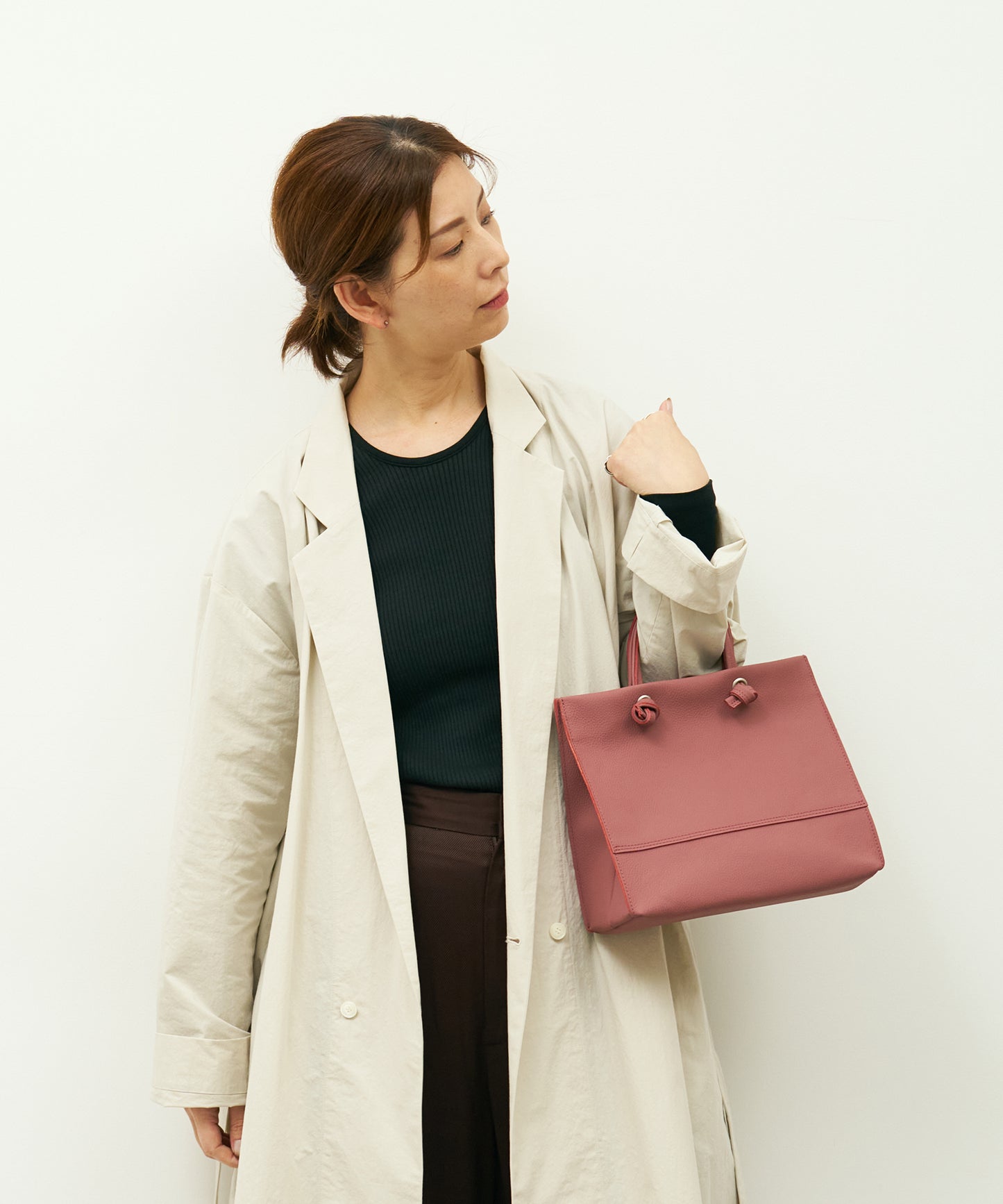 #51b/ ミニショッパー（rouge pink） / 牛革・フィリップ