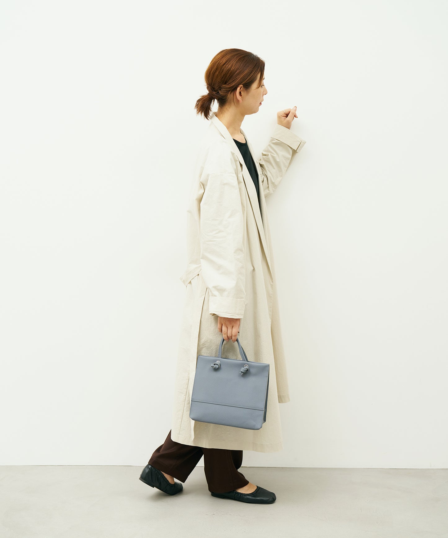 #51b/ ミニショッパー（powder blue） / 牛革・フィリップ