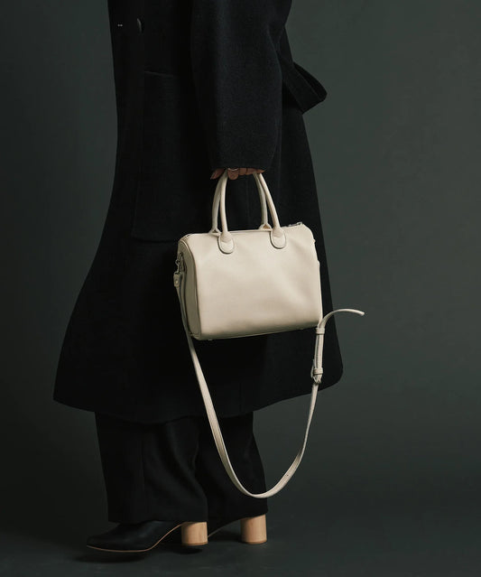 #52/ ミニボストン（ivory）/ 牛革・バレンシア