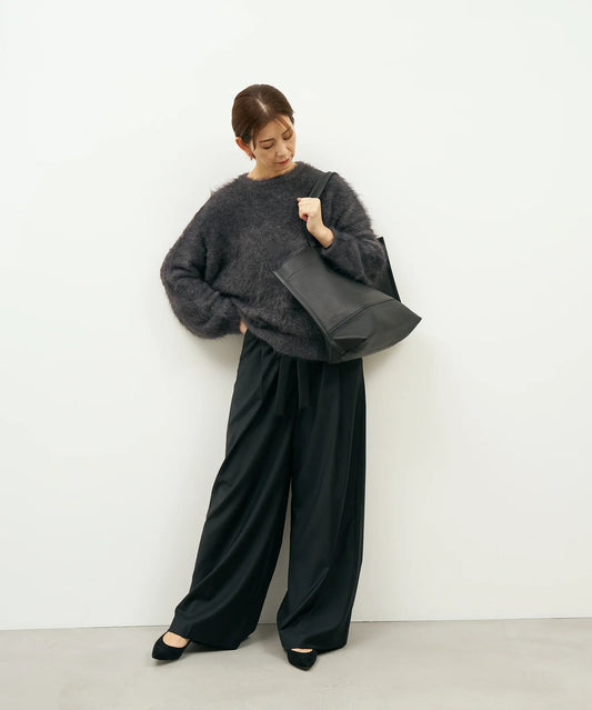 #52b《SALE 30%》ワイドトートL（black）/ 牛革・バレンシア - REN