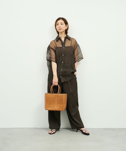 #57/ メルカドトート M(vintage tan)/ 牛革・バッファローメッシュ