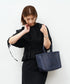#57/ メルカドトート M（classic navy）/ 牛革・バッファローメッシュ
