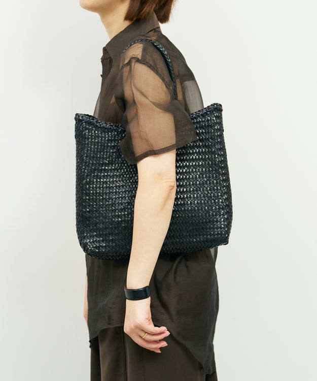 #57/ メルカドショッパー（black） / 牛革・バッファローメッシュ
