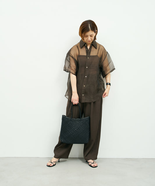 #57/ メルカドショッパー(black) / 牛革・バッファローメッシュ