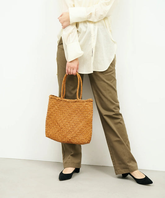 #57/ メルカドショッパー（vintage tan） / 牛革・バッファローメッシュ