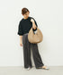 #60/ サークルバスケットM（marron beige）/ 羊革・シープメッシュ