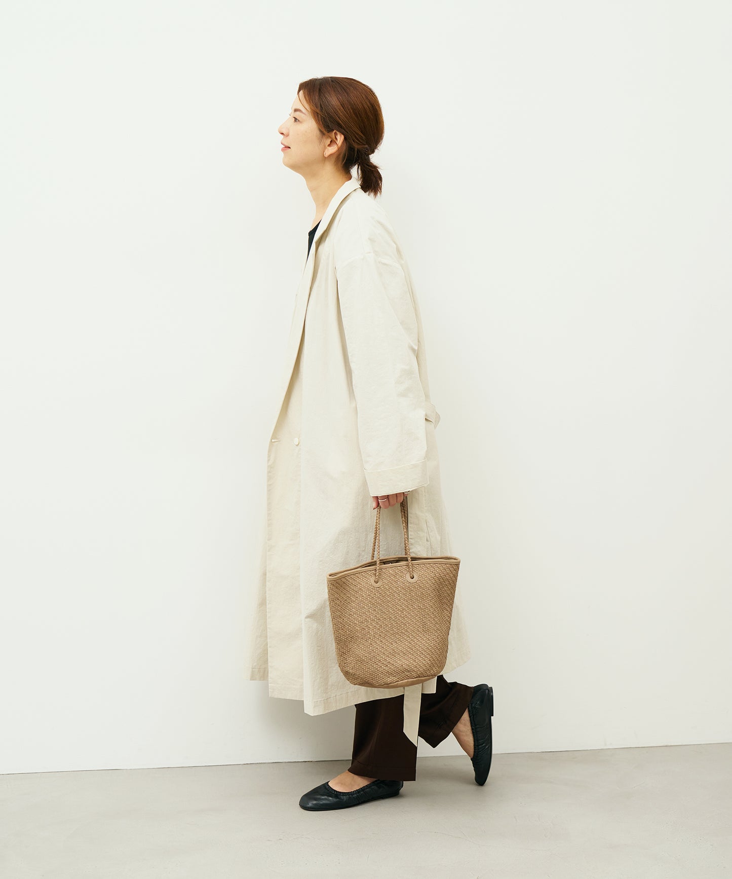 #60/ バスケット（marron beige）/ 羊革・シープメッシュ