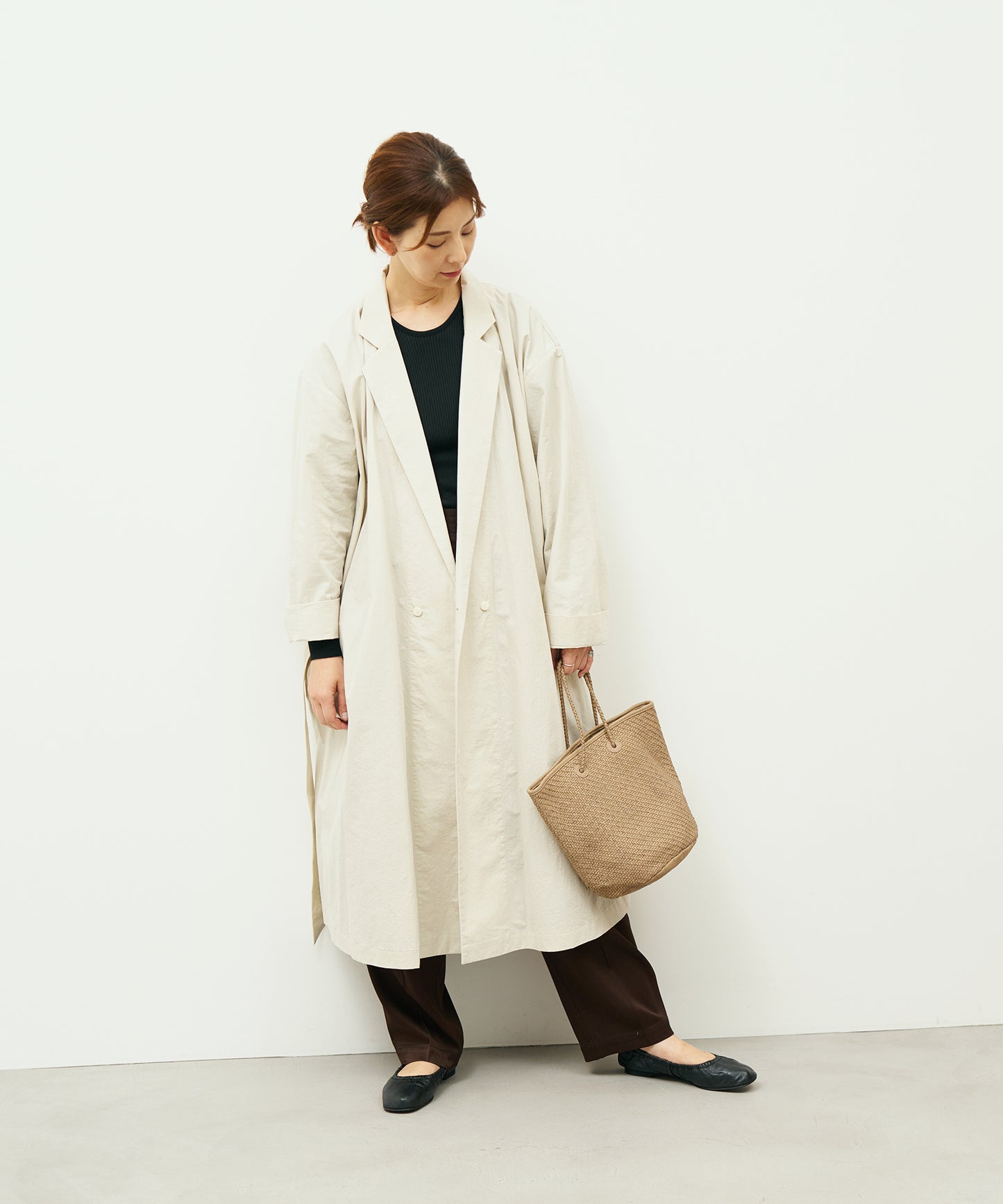 #60/ バスケット（marron beige）/ 羊革・シープメッシュ