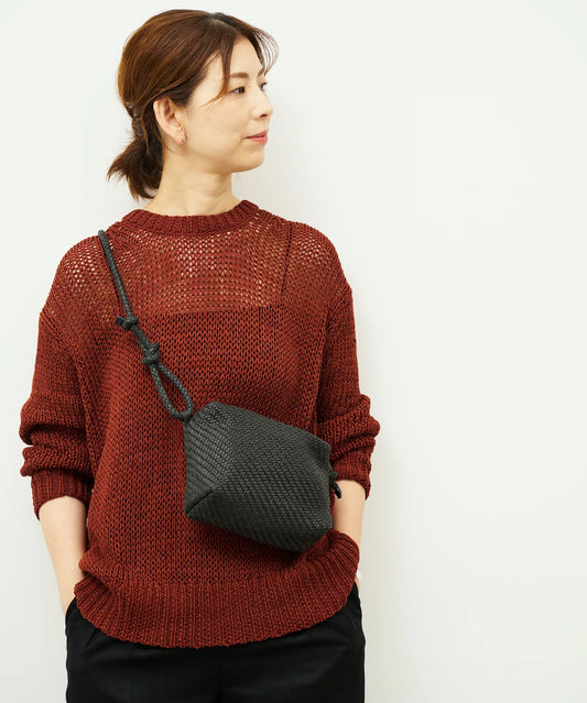 #60/ バレルショルダーS(black)/ 羊革・シープメッシュ