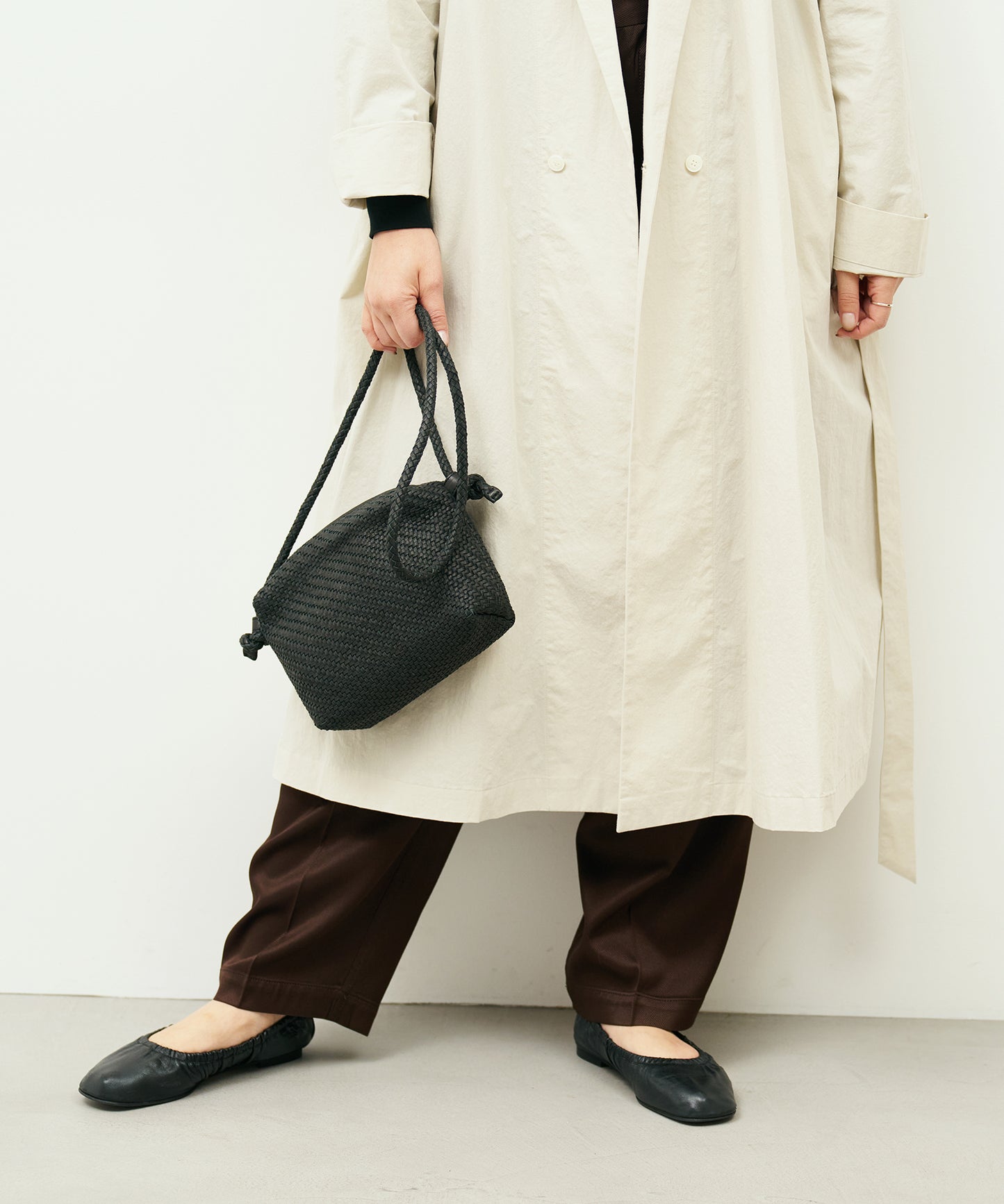 #60/ バレルショルダーS（black）/ 羊革・シープメッシュ