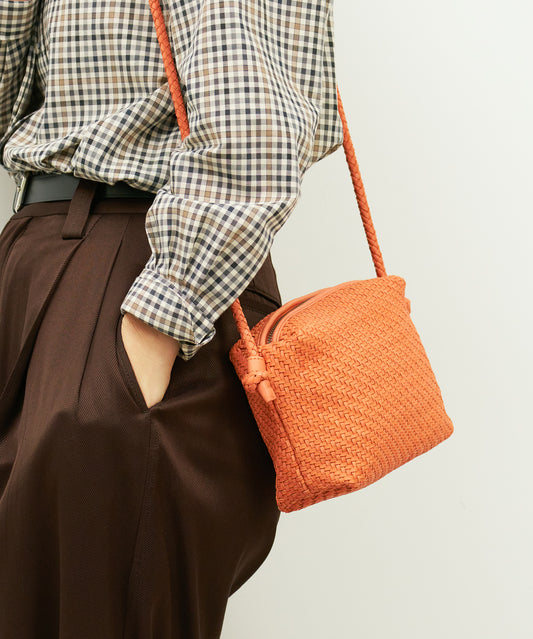 #60/ バレルショルダーS(orange)/ 羊革・シープメッシュ