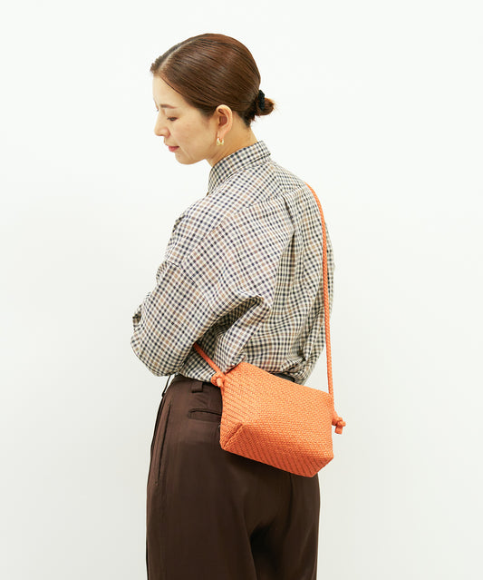 #60/ バレルショルダーS（orange）/ 羊革・シープメッシュ