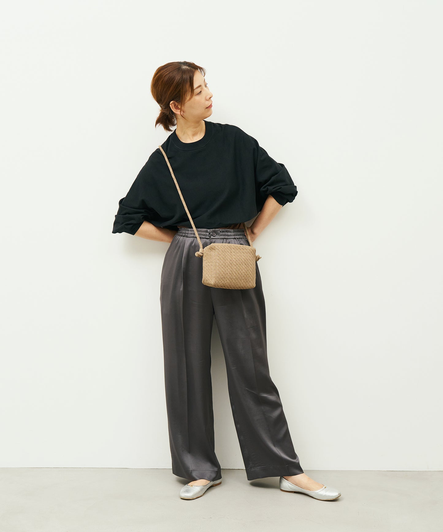#60/ バレルショルダーS（marron beige）/ 羊革・シープメッシュ